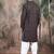 Deep beige cotton sequins kurta pajama for mens