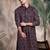 Rust cotton sequins kurta pajama for mens