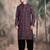Rust cotton sequins kurta pajama for mens