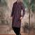 Rust cotton sequins kurta pajama for mens