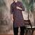 Rust cotton sequins kurta pajama for mens