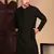 Black cotton chikankari kurta pajama for mens