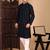 Deep blue cotton chikankari kurta pajama for mens