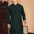 Deep green cotton chikankari kurta pajama for mens