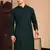Deep green cotton chikankari kurta pajama for mens
