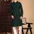 Deep green cotton chikankari kurta pajama for mens