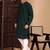 Deep green cotton chikankari kurta pajama for mens
