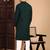 Deep green cotton chikankari kurta pajama for mens