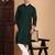 Deep green cotton chikankari kurta pajama for mens