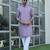 cotton blend solid knee length mauve kurta