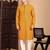 Mustard cotton chikankari kurta pajama for mens
