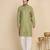 cotton blend solid knee length pista kurta