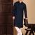 Deep blue rayon sequins kurta pajama for mens