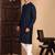 Deep blue rayon sequins kurta pajama for mens