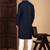 Deep blue rayon sequins kurta pajama for mens