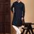 Deep blue rayon sequins kurta pajama for mens
