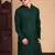 Deep green rayon sequins kurta pajama for mens
