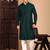 Deep green rayon sequins kurta pajama for mens