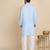 cotton blend solid knee length sky blue kurta