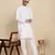 cotton blend solid knee length white kurta