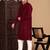 red rayon sequins kurta pajama for mens