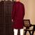 red rayon sequins kurta pajama for mens