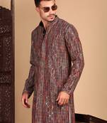 Multicolor cotton sequins kurta pajama for mens