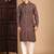 Beige cotton sequins kurta pajama for mens