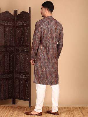 Multicolor cotton sequins kurta pajama for mens 4