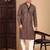Beige cotton sequins kurta pajama for mens