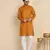 Ethnic motifs cotton blend mustard kurta