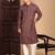 Brown cotton sequins kurta pajama for mens