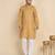 Floral printed cotton blend beige kurta