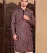 Multicolor cotton sequins kurta pajama for mens
