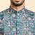 cotton blend geometric printed blue kurta