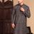 Black cotton sequins kurta pajama for mens