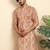 cotton blend geometric printed orange kurta