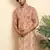 cotton blend geometric printed orange kurta