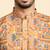 cotton blend geometric printed orange kurta