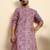cotton blend geometric printed pink kurta