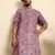 cotton blend geometric printed pink kurta