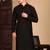 Black rayon chikanakri kurta pajama for mens