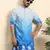 Cotton blend ombre printed blue kurta