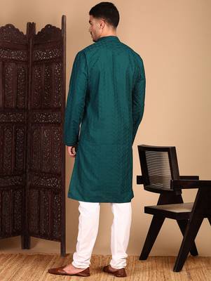 Firozi rayon chikanakri kurta pajama for mens 4