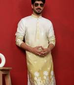 Cotton blend ombre printed green kurta