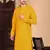 Mustard rayon chikanakri kurta pajama for mens