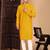 Mustard rayon chikanakri kurta pajama for mens
