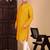 Mustard rayon chikanakri kurta pajama for mens