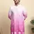 Cotton blend ombre printed pink kurta