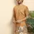Self pattern royal motifs cotton blend beige kurta